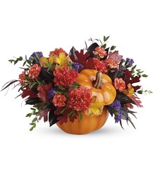 Hauntingly Pretty Pumpkin Bouquet from Victor Mathis Florist in Louisville, KY